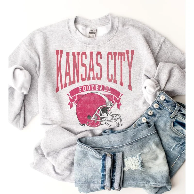 Vintage Football Sweatshirt Hometown Pullover City Football Retro Sweatshirt Casual Fabric Menswear Soft