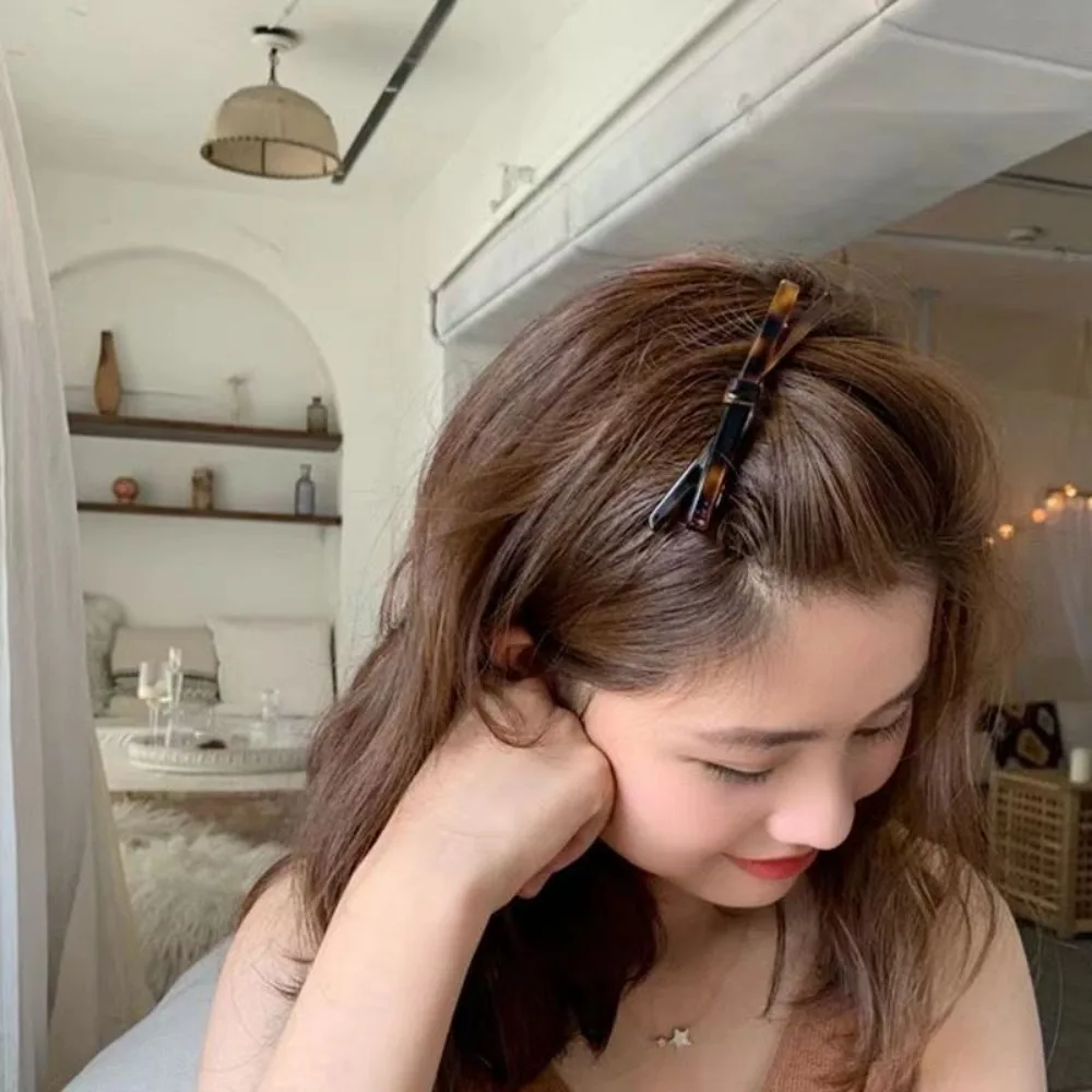Schicke Haarspangen mit Schleife, einfarbig, Acetat-Haarklammer, Haarnadel, niedlich, süß, einfach, Schleife, Knoten, Fliege, Seitennadeln, Damen-Haar-Accessoires – Detail 5