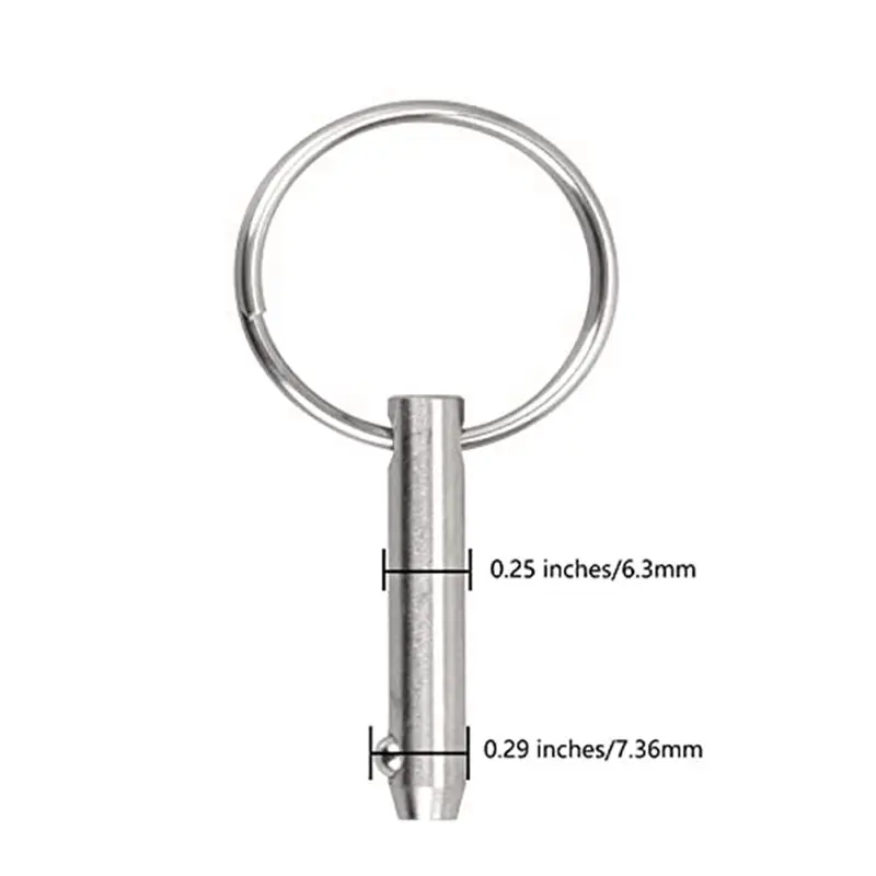 8 PCS Marine Quick Release Pins Bimini Top Pins, Diameter 1/4In(6.3Mm), Overall Length1.5In(38Mm), Usable Length(25.4Mm)-A08Q