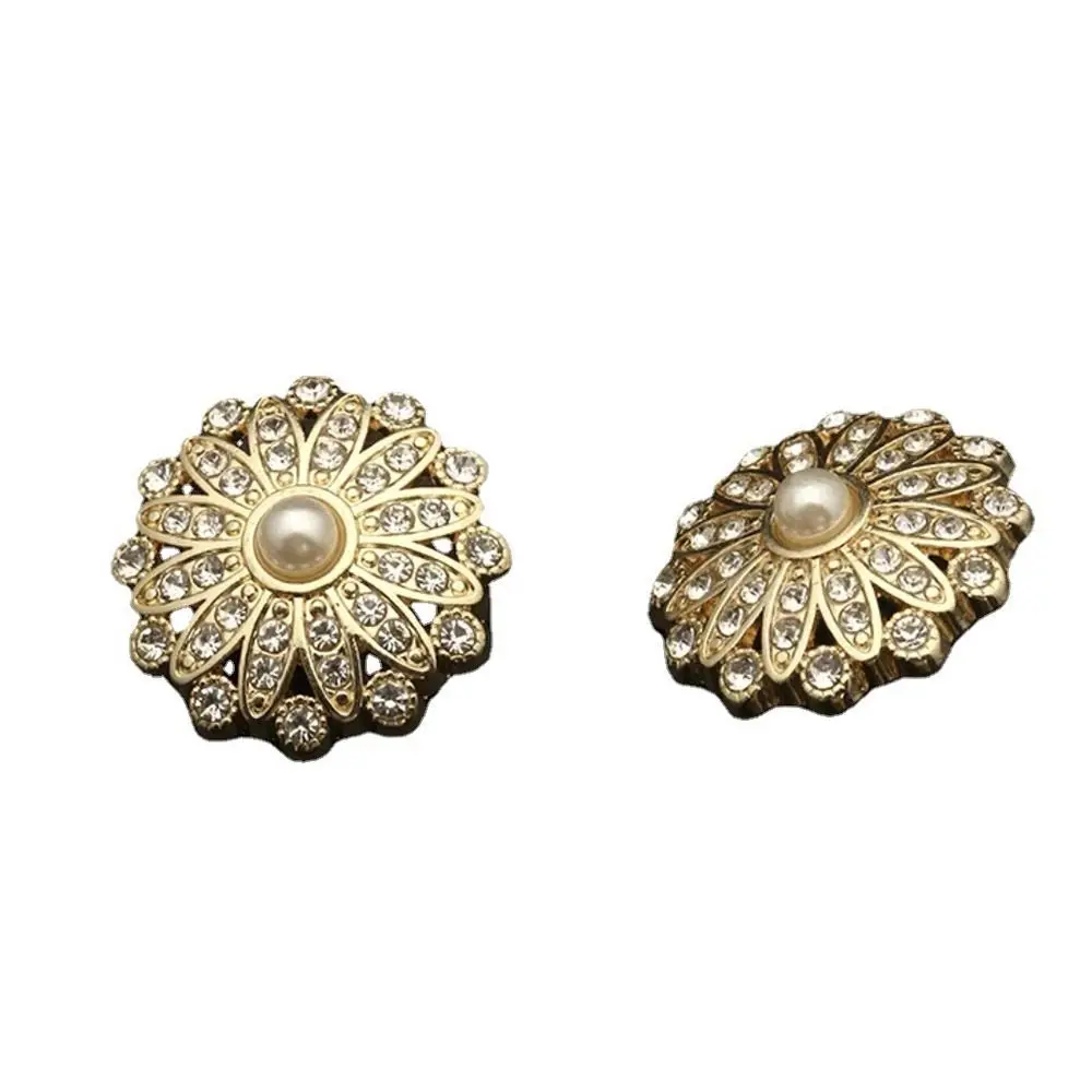 10Pcs Handmade Needlework Sewing Button Shirt Buttons Shiny Rhinestone Pearl Clothing Buttons Sewing Accessories