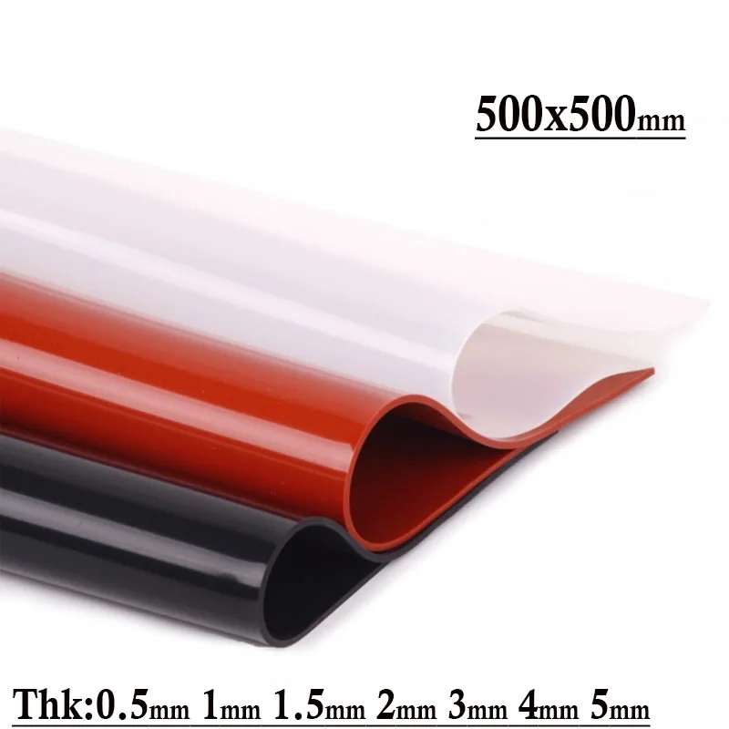 

Red/Black Silicone Rubber Sheet 500X500mm White Silicone Sheet Rubber Matt Silicone Sheeting For Heat Resistance THk 0.5mm-5mm