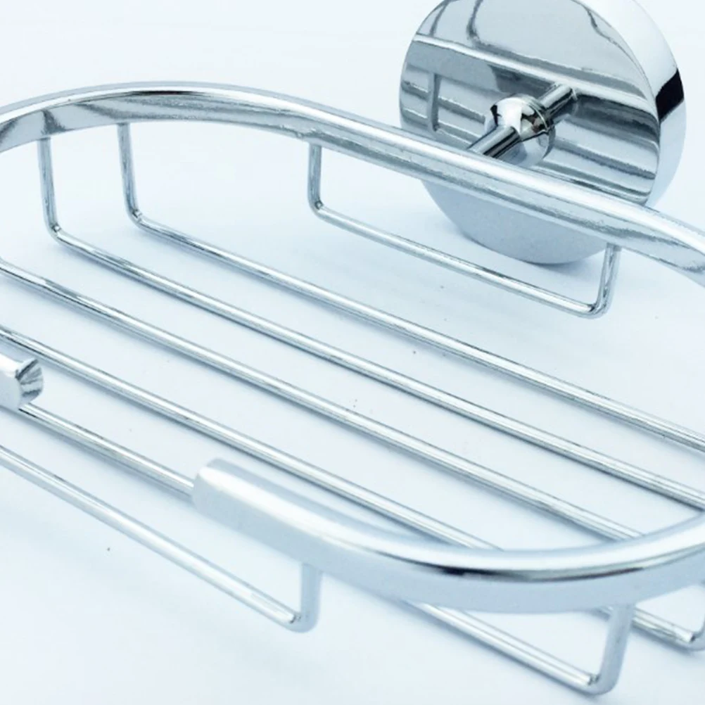 

Stainless Steel Holder Wall Mounted Round Draining Rack Hanging Dish Bathroom Silver Soap Wall Tray Soap Case For