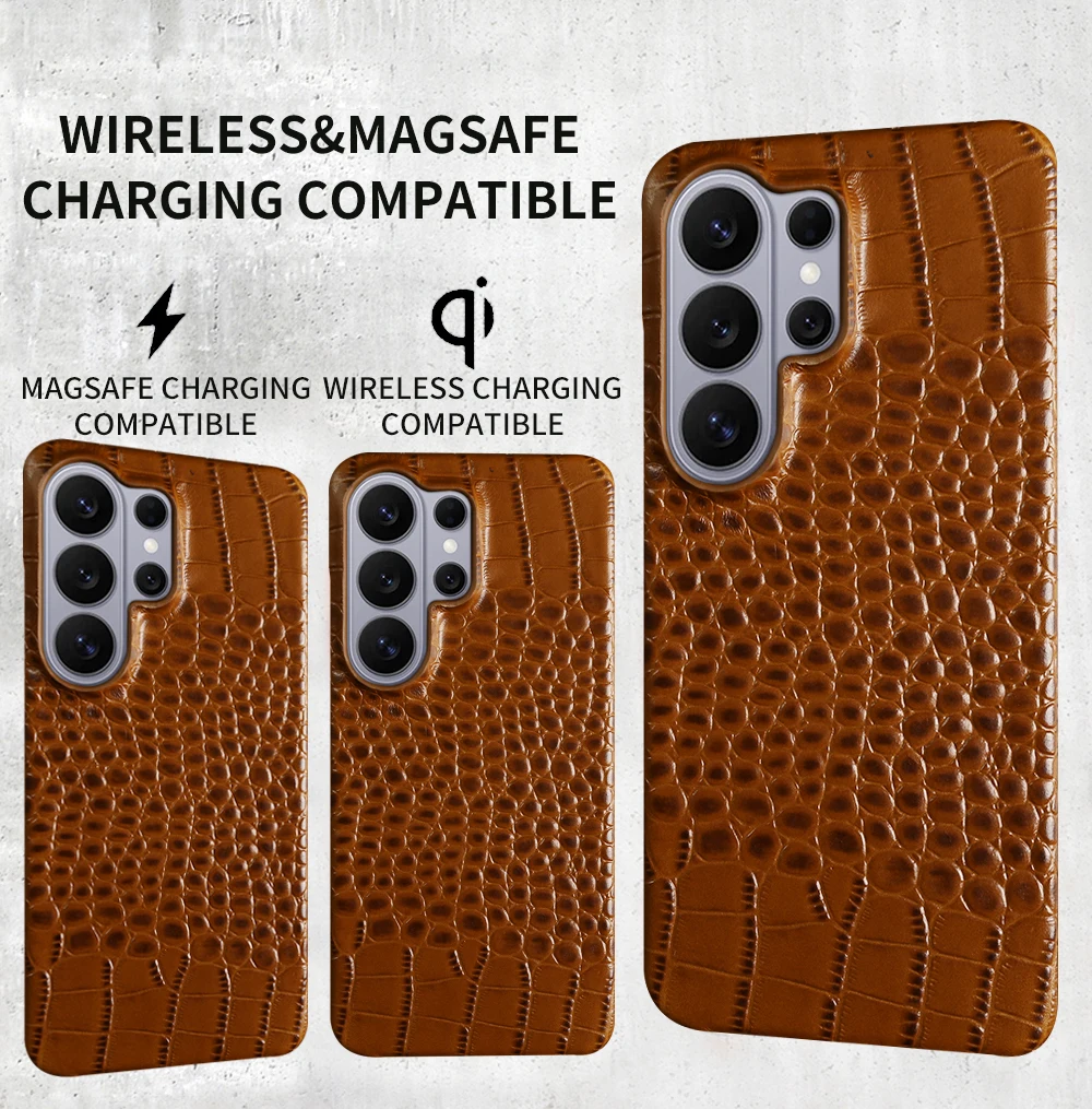 Crocodile Genuine Leather Phone Case For Samsung Galaxy S26 Ultra S25 Plus S24 S21 S23 FE S21 S20 Note 20 Ultra Back Cover Cases - view 6