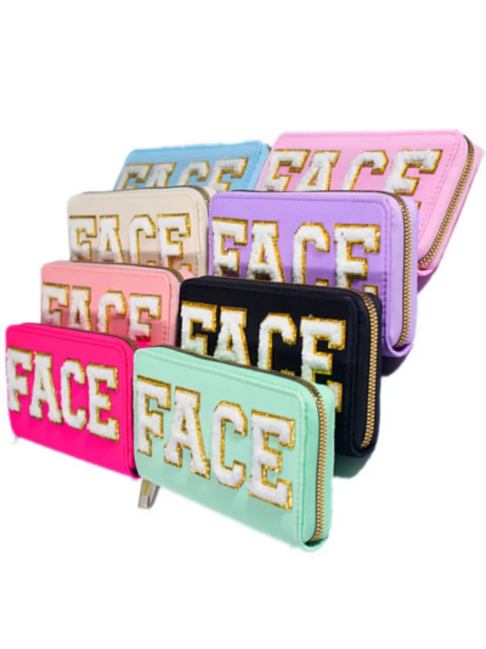 Candy Color Nylon Purse Women Fashion Letter Patches Long Coin Purse Simple Cute Zipper Wallets Female Girls Casual Card Wallets