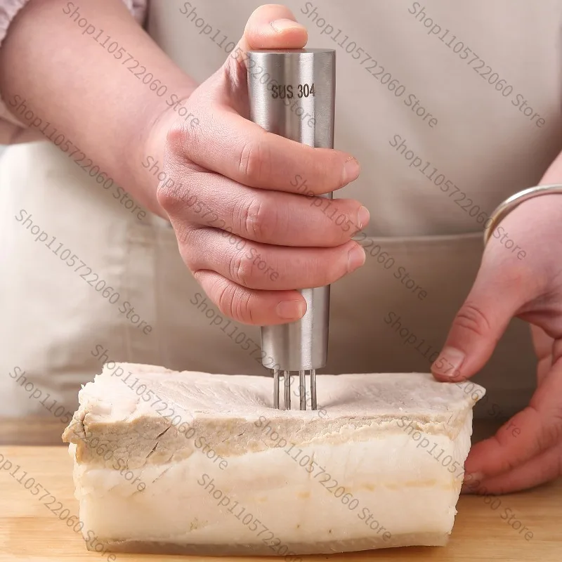Ultra Fine Meat Needle 304 Stainless Steel Pigskin Hole Holder, Marinated Meat Infusion Needle, Pork Belly Tool