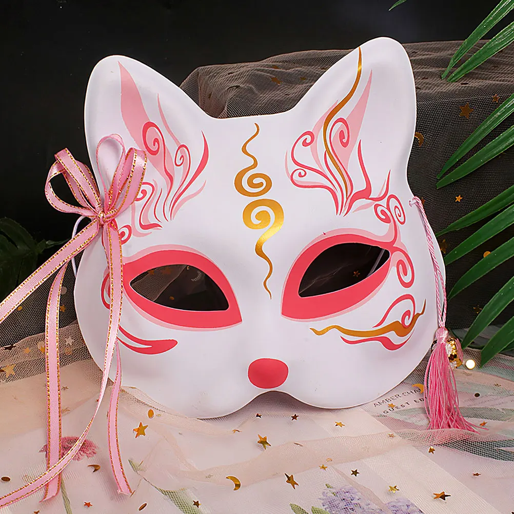 6Pcs DIY Hand-Painted Blank Masks Animal Cosplay Mask Mask Cat Fox White Halloween Party Masquerade Cosplay Props Dress Up Mask