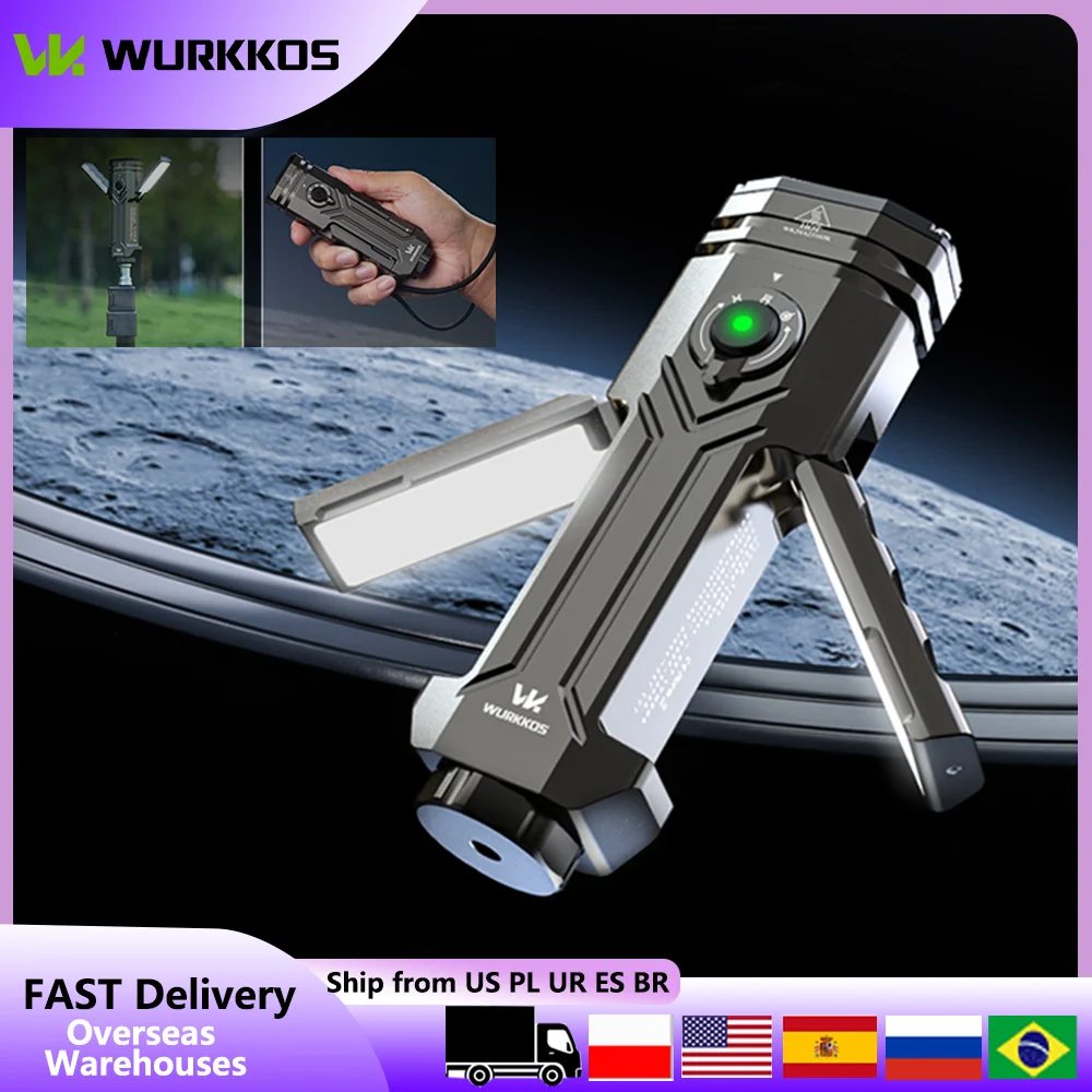 

Wurkkos HD02 Multifunctional EDC Flashlight Double Side Lamp Rechargeable with 5000mAh Battery Local Warehouse for Fast Delivery