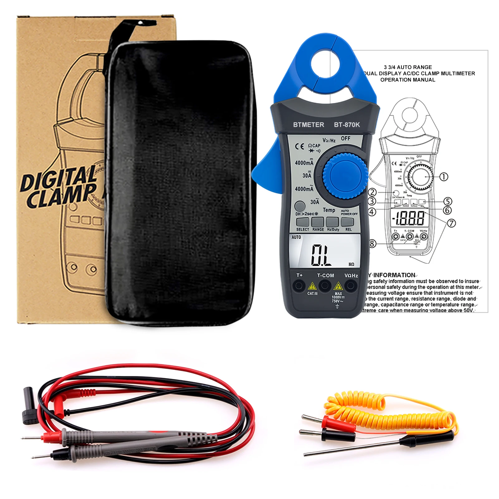 3 3/4 Auto Range Digital AC/DC Clamp Multimeter Operation Manual for Field Laboratory Shop and Home Use