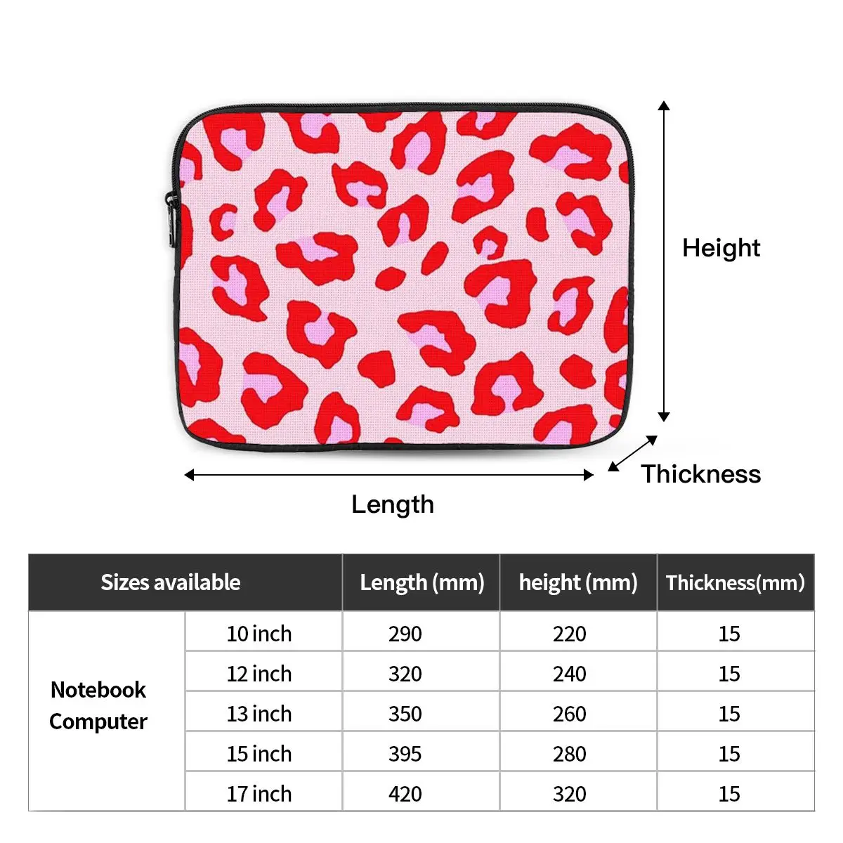 Leopard Print Notebook Laptop Bag Case Pouch 10 12 13 15 17 Inch Notebook Sleeve Cover Bag Tablet Shockproof Case Bag