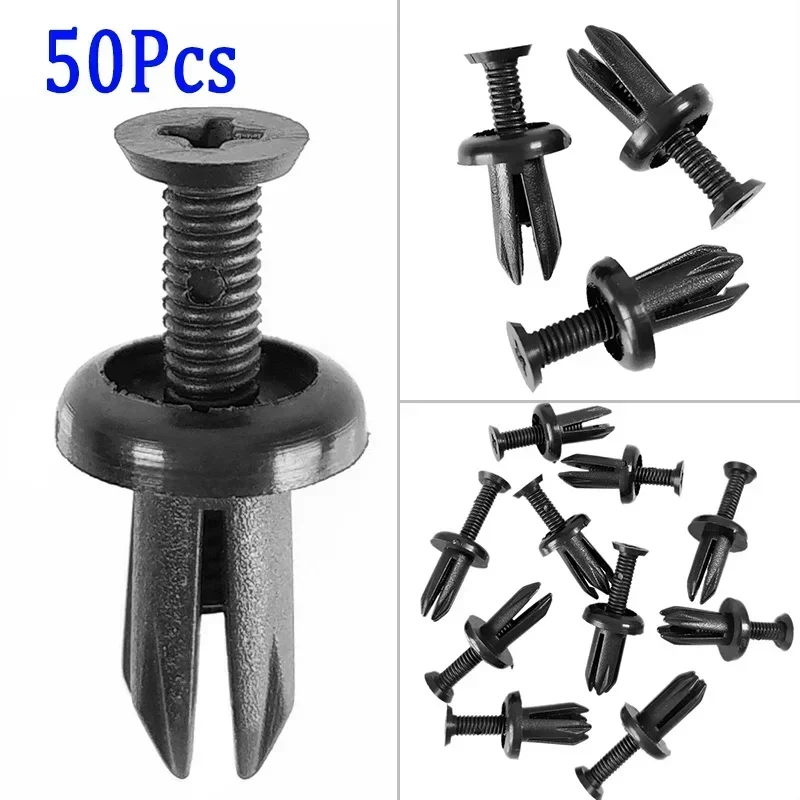 50Pcs 5mm Auto Bumper Wheel Eyebrow Fender Clips Fastener Screw Auto Ventilated Cover Plat Retainers Rivets NEW USEFUL