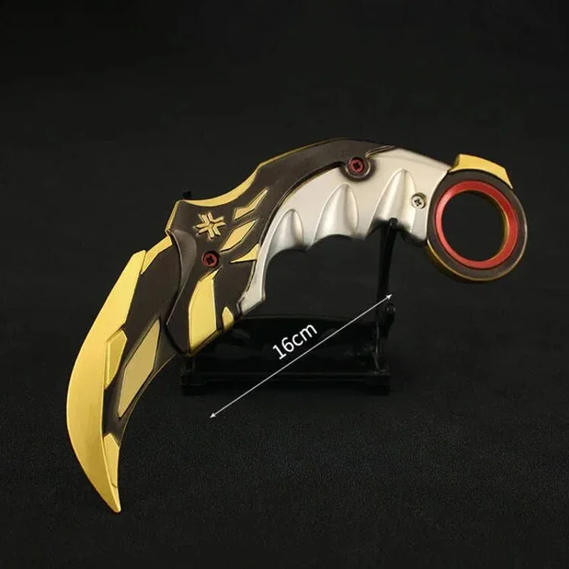 Valorant Karambit Campeões Brinquedo para Meninos, Modelo de Arma Balisong Facas Garra de Liga, Espada Cosplay Periférica, Presentes Boneca, 16cm, 2023