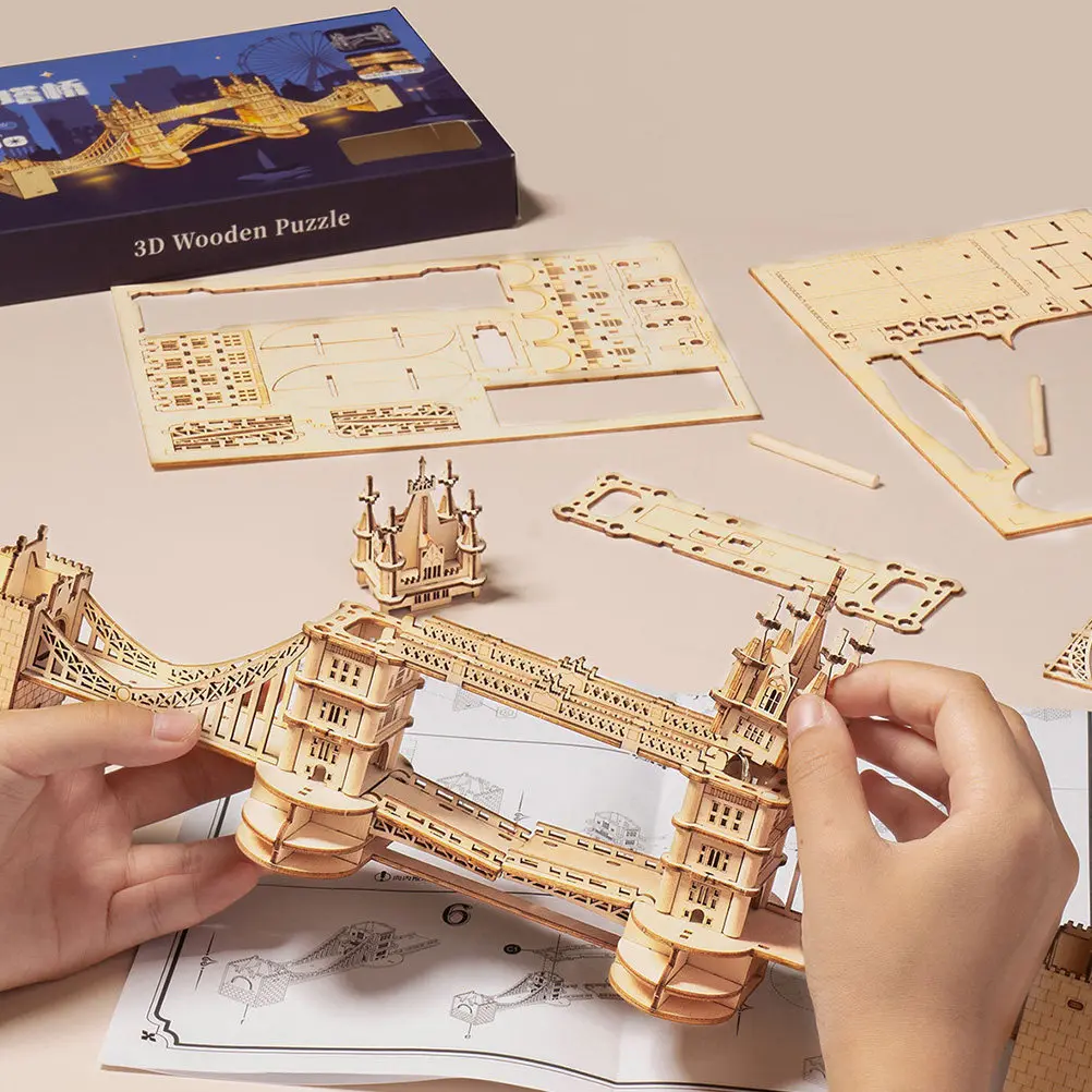 

Набор 3D-пазлов «Лондонский мост» из дерева, DIY-конструктор, премиум-класс, деревянный, для практического обучения, декор для дома, офиса, автомобиля, на Рождество