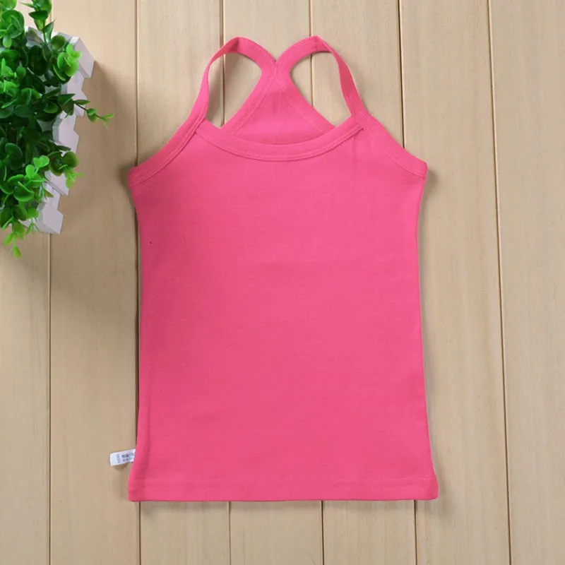 2-6T Summer Girls String Strappy Tops Baby Children Cotton Camisole T-shirt Kids Sleeveless Vest Cotton Tank Top Undershirts