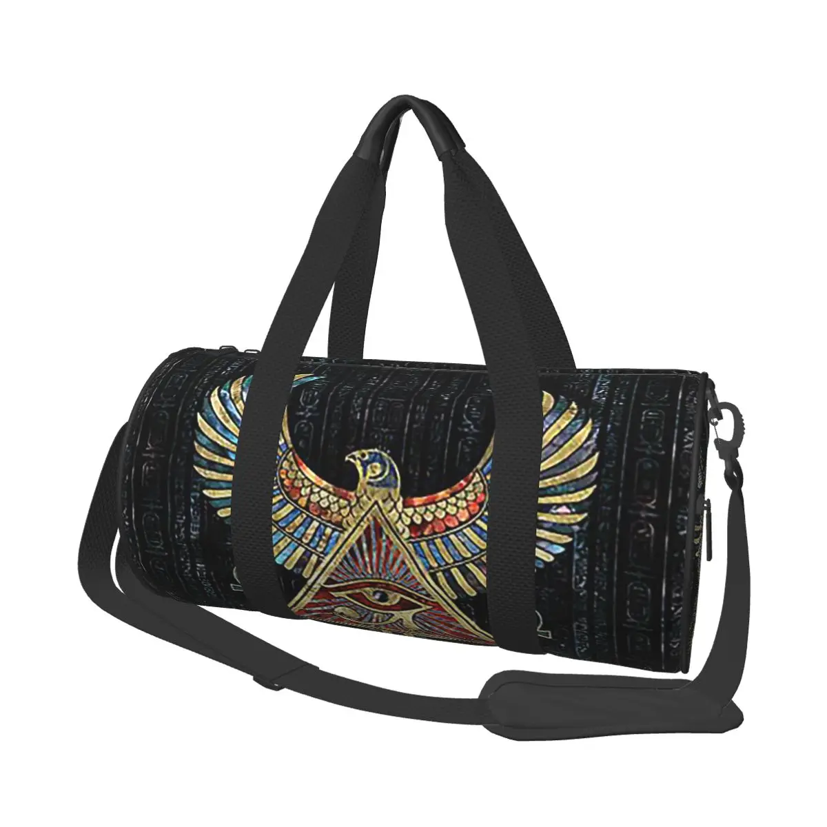 

Eye Of Horus Wadjet Gemstone And Gold Large Duffle Gym Bag Multi-Functional Duffle Travel Bags Handbags Fitness bag