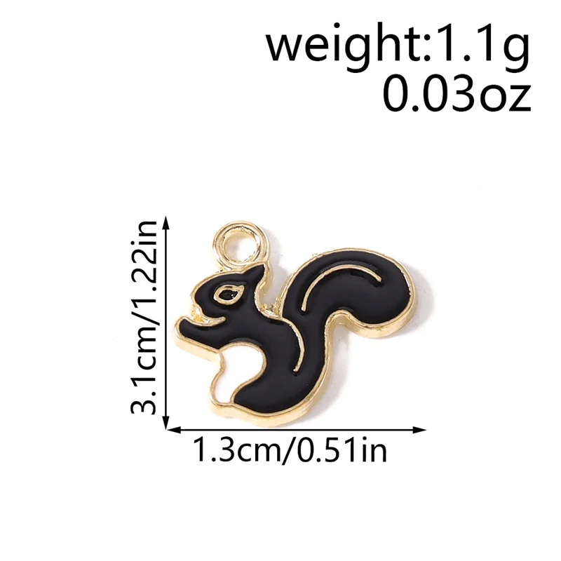 Tusember 20 Stück 13 x 31 mm niedliche Eichhörnchen-Anhänger für die Schmuckherstellung, Halsketten, Ohrringe, Armbänder, DIY-Handarbeitsbedarf – Detail 1