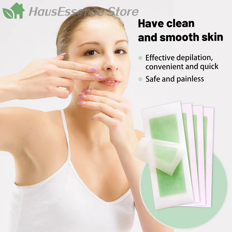 ※Premium 12/24Pcs Facial Lip Wax Strips For Face Chin Upper Lip Jaw Eyebrow Beard Hair Removal for Daily Use with Stable