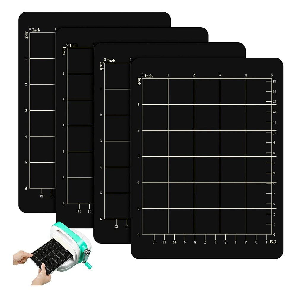Spacers 5.9X7.8In Magnetic Spacers With Card Size Grid Die Cutting Machine Accessories Black Embossing Machine Die Pads-BAAX