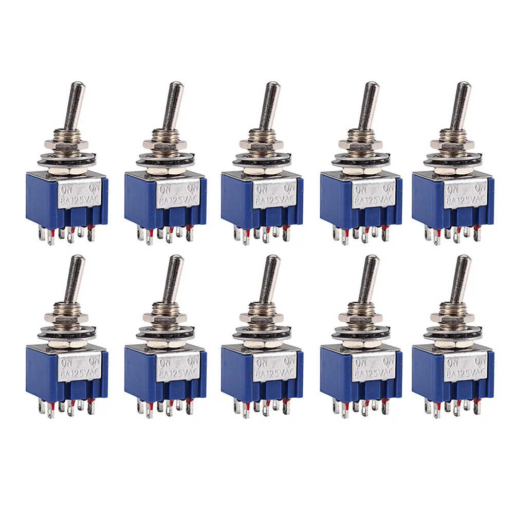 10pcs Spdt Toggle Switch 6A 125V On-On Latching 3 Terminal For Light Motor Control Electric Guitar Pickup Selector - view 6