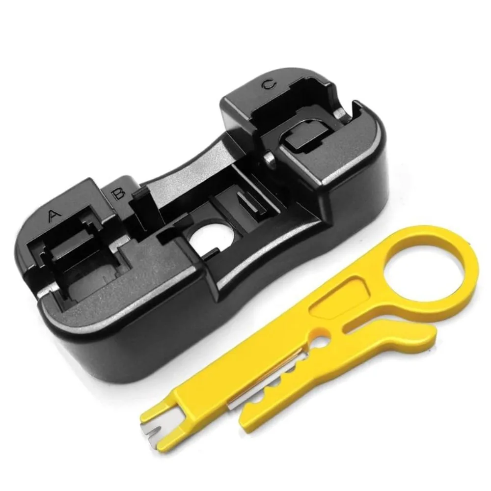 Keystone Jack Punch Down Stand Plastic Punchdown Tool with Stripper Module Holder Multifunctional Network Wiring Hand Tool