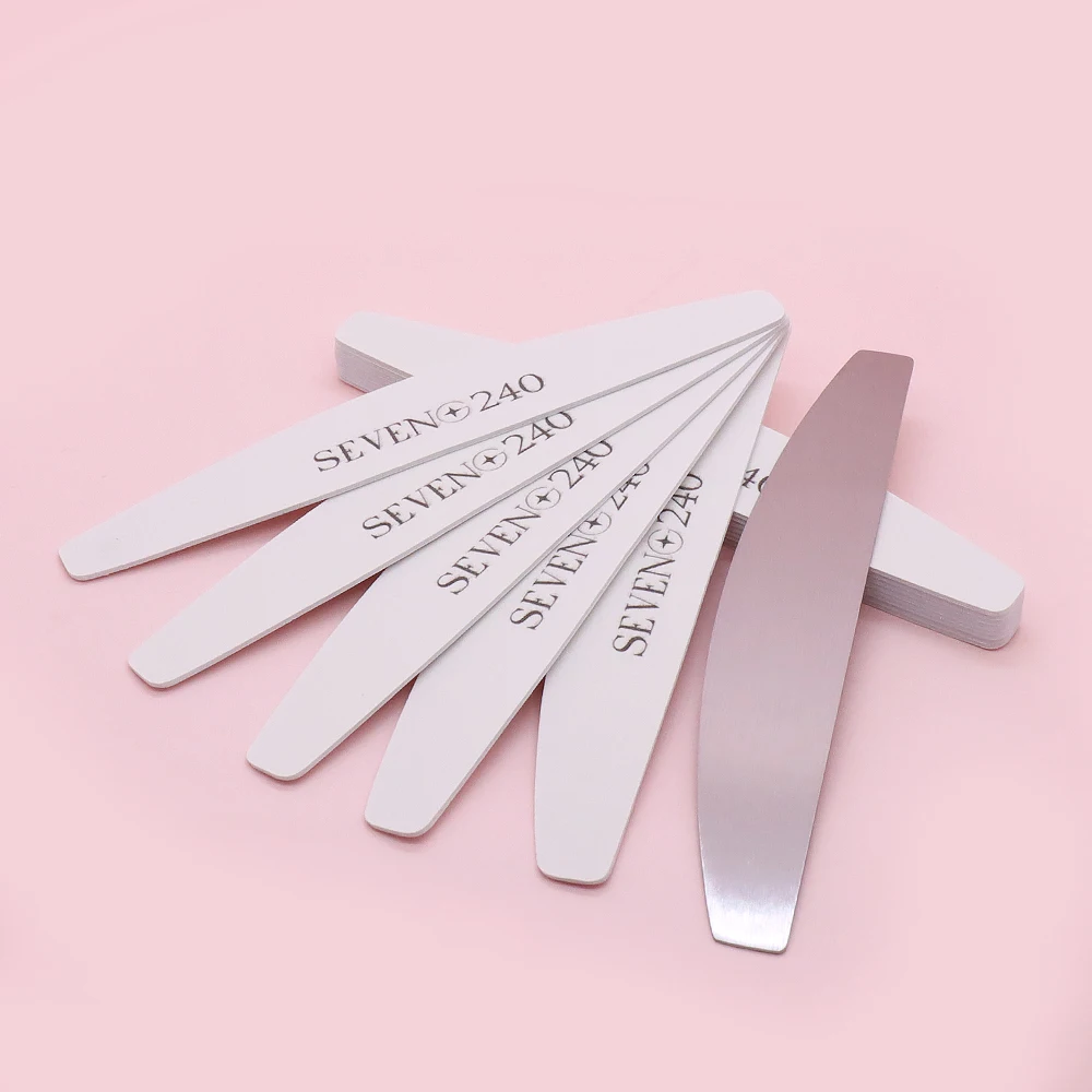 10Pcs Replaceable White Sandpaper Nail File 240 280 Grit Disposable Curve Nail Buffer File Manicure Pedicure Salon Nail Art Tool