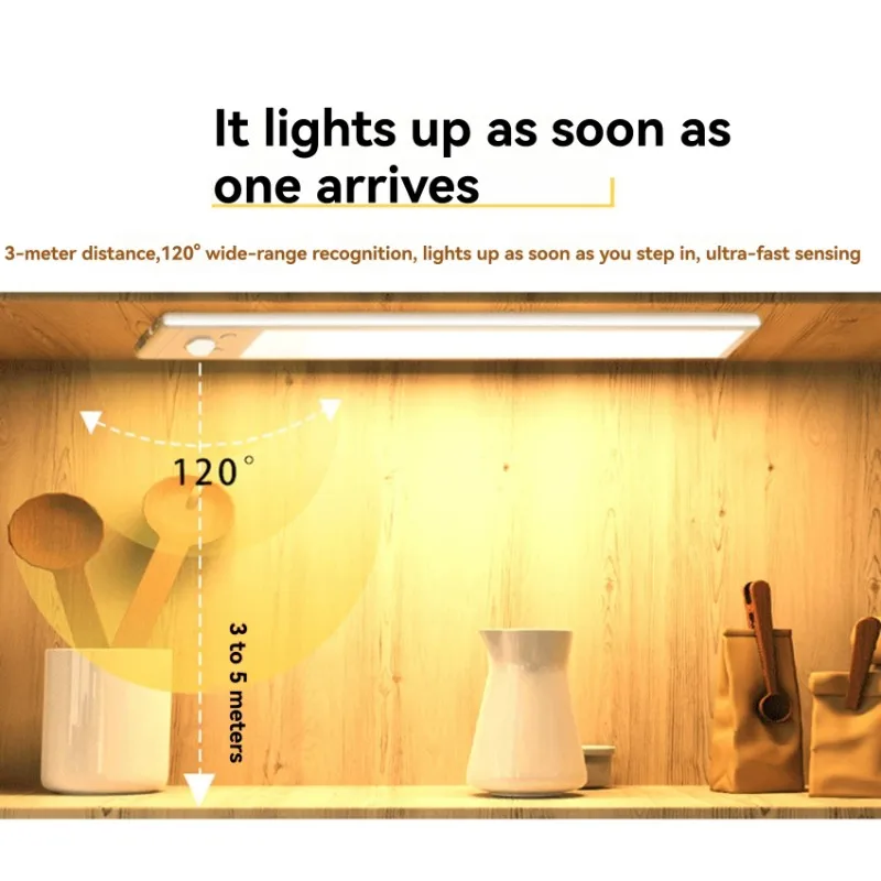 A69esmart LED محس حركة Light-2200MA 30CM 3 ألوان ضوء الليل مع كشف جسم الإنسان لغرفة النوم، الخزانة في الهواء الطلق #2