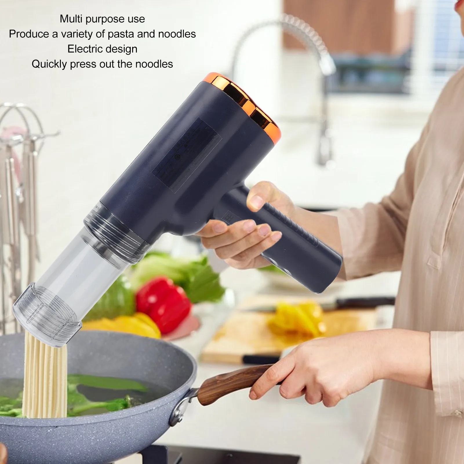 

Small Household Electric Cordless Pasta Maker Noodle Machine Automatic Noodle Maker Charging Handheld Electric Noodle Press Gun