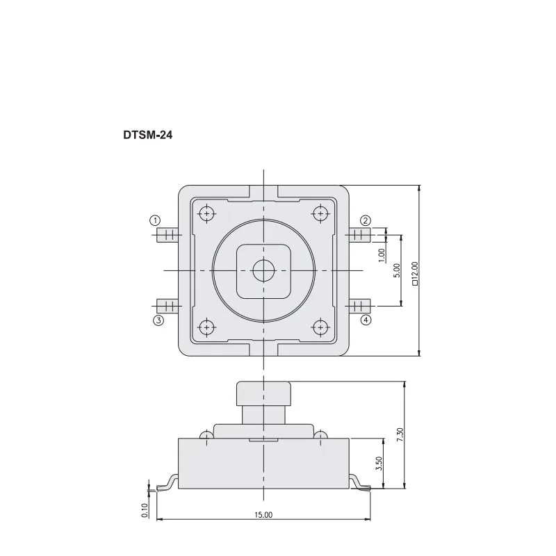 زر تبديل طرف مربع ، مفتاح اللمس ، DIP ، 12x12x x ، SMT ، 4Pin ، 8 في اللوت