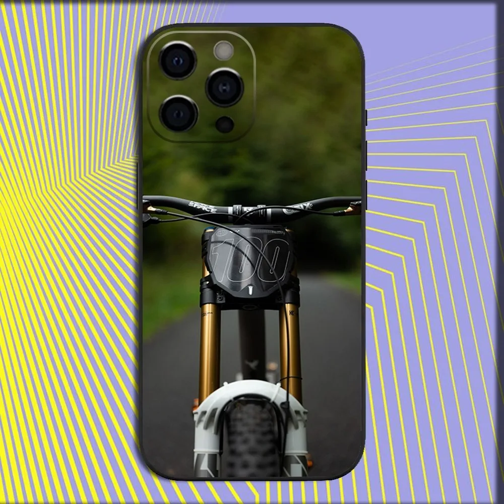MTB Mountain Bike Cycling Bicycle Phone Case For iPhone 16,15,14,13,12,11,Pro,X,XS,Max,XR,Plus,Mini Soft Black Cover