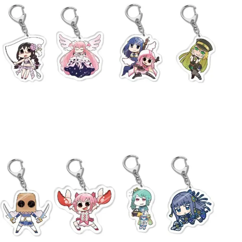 Porte-clés dessin animé Puella Magi Madoka Magica, 8 pièces, figurine mignonne Kaname Madoka Akemi Homura, pendentif, accessoires pour ami