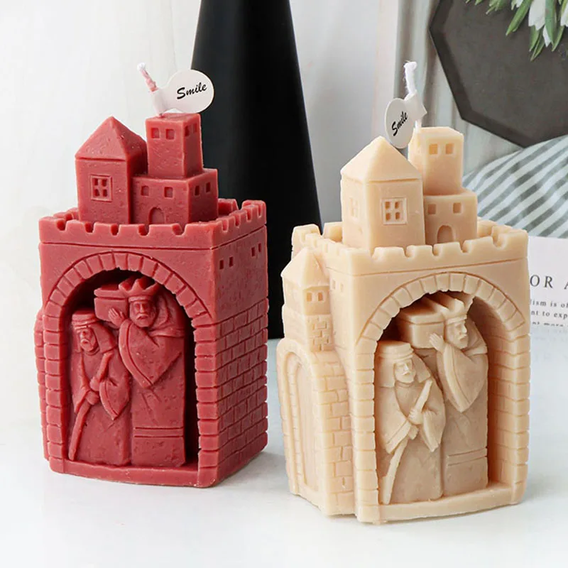 

Castle and Slave Candle Silicone Mold 3D Handmade Abstract Citadel Gypsum Candle Resin Mould Cake Chocolate Decor Gift Molds ﻿