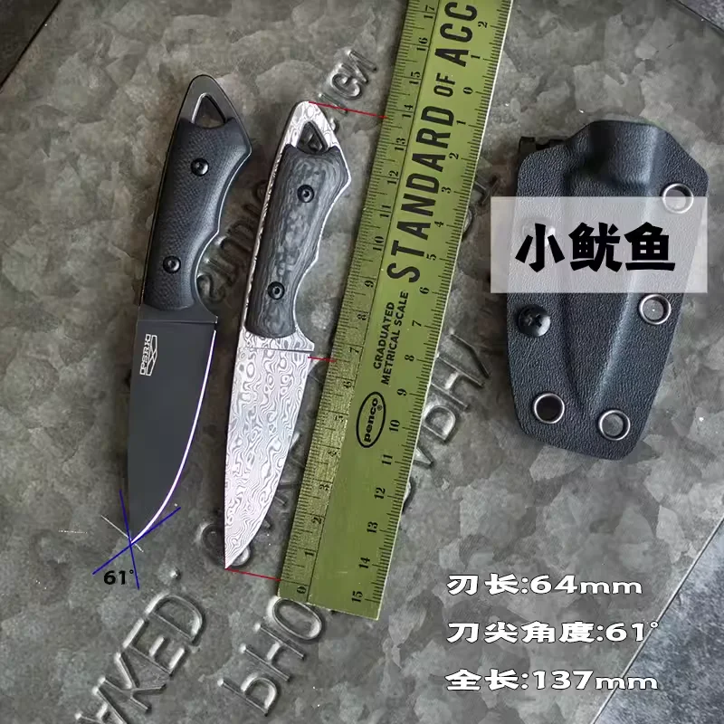 PSRK knife Damascus blade Carbon fiber handle fixed blade knife outdoor camping knife survival utility EDC tool