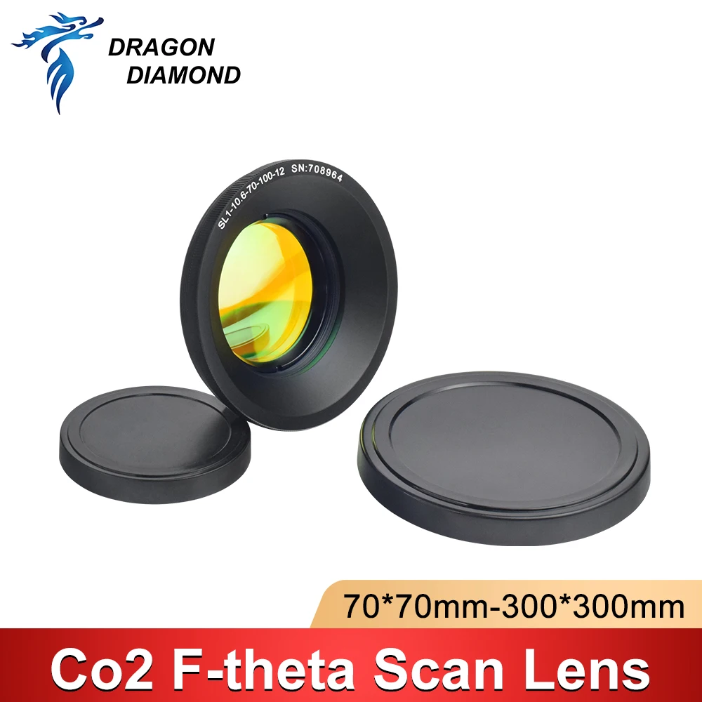 Co2 F-theta Scan Lens Field Lens 10.6um 10600nm 70*70mm-300*300mm FL100-450mm For Co2 Laser Marking Machine