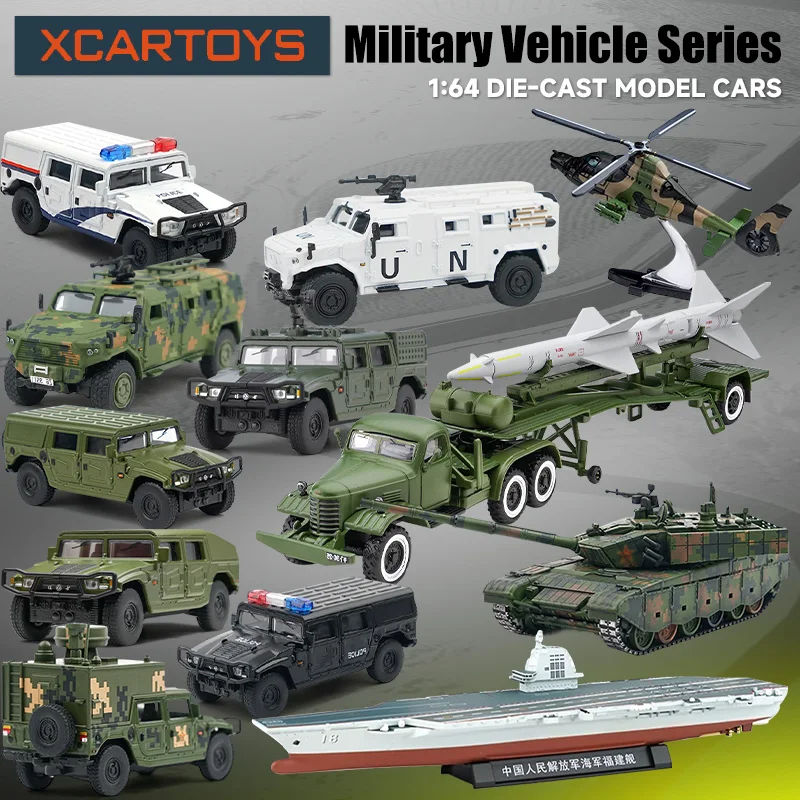 

Xcartoys 1:64 Military Tank Dongfeng Missile Vehicle J20 FUJIAN SHIP H6K Bomber Z9WA Alloy Car Model Diecast Small Ornament