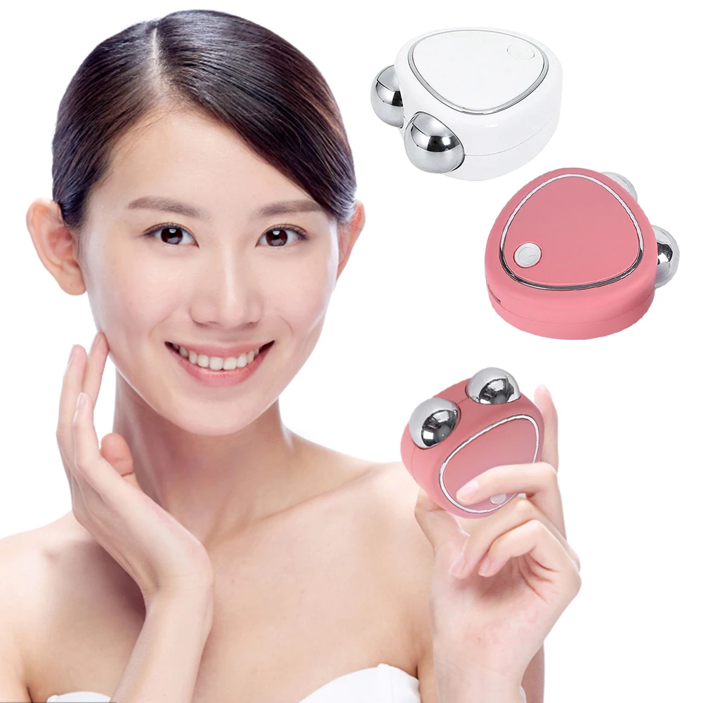 Ems Double Roller Massager Lifting Firming Rf Microcurrent Face Lift Machine Slimming Device Reducing Edema Skin Care Tools