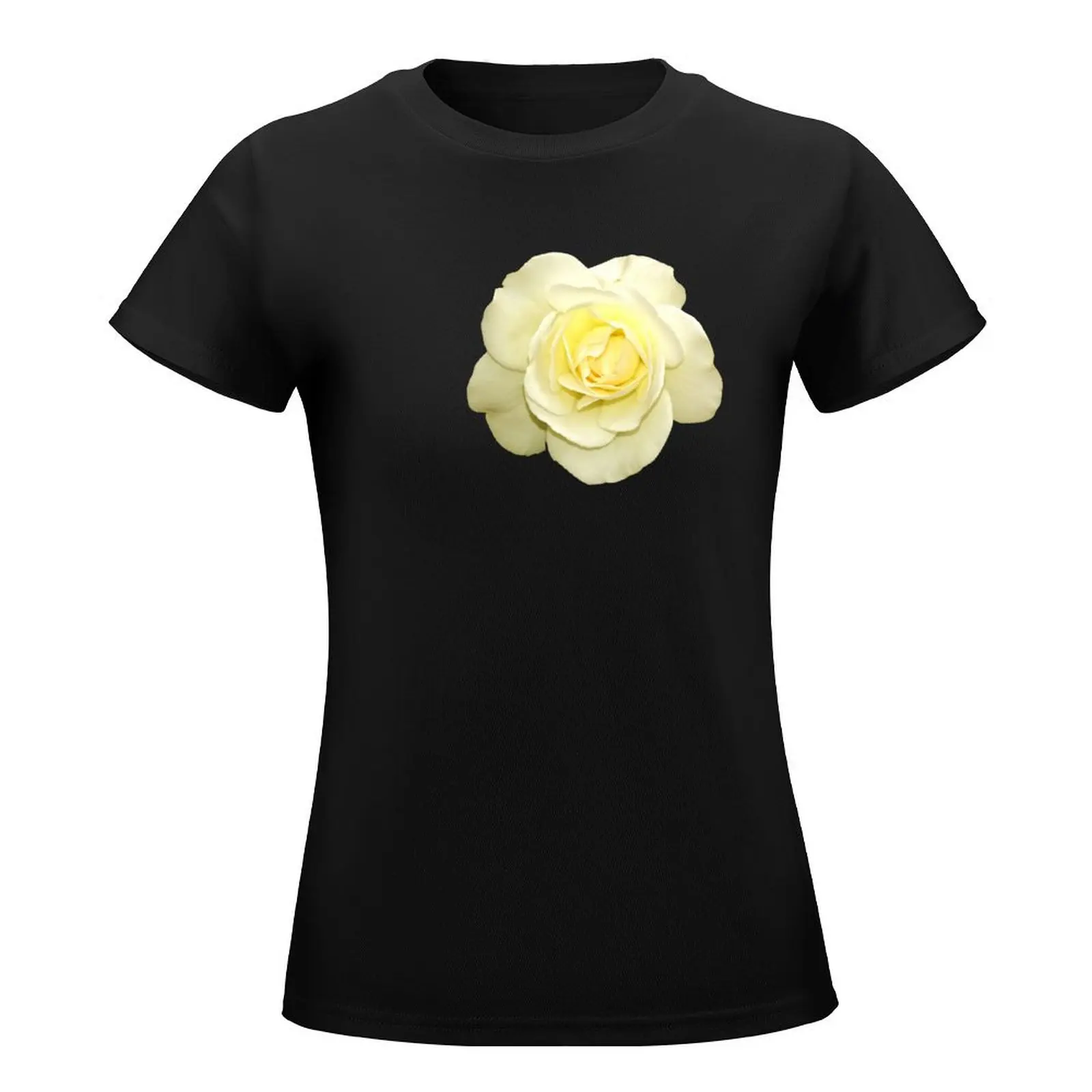 White rose from Blankenese T-Shirt korean fashion summer clothes Female clothing t-shirt dress for Women plus size