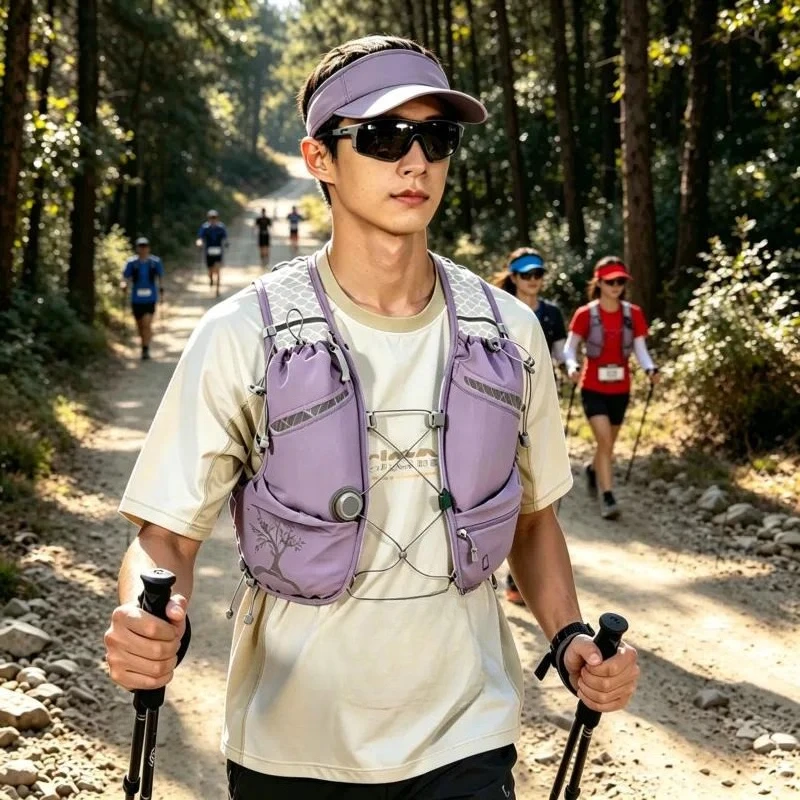 For 8L Unisex Hydration Vest Backpack for Cross Country Running Marathon Mountaineering and Outdoor Sports Lightweight Water