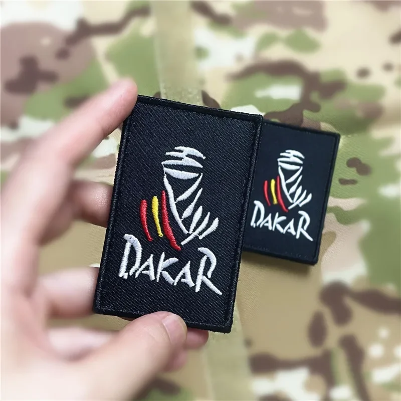 5cm X 8cm Classic Dakar Spain Patch Logo Badge Car Sticker Decal Decor Vinyl Helmet Car Motorbike Bike Skate Board