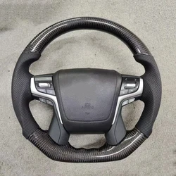 Real Carbon Fiber Steering Wheel Set Replacement For To yota Land Cruiser 70 200 300 Series LC70/76/79 LC200 LC300 Accessories