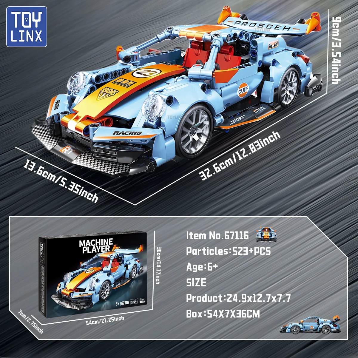 523 + قطعة تكنيك سباق السيارات اللبنات مجموعة 1:18 التراجع سيارة سيارة DIY بها بنفسك لعبة البناء هدية للأطفال بنين بنات الذين تتراوح أعمارهم بين 6 + #2