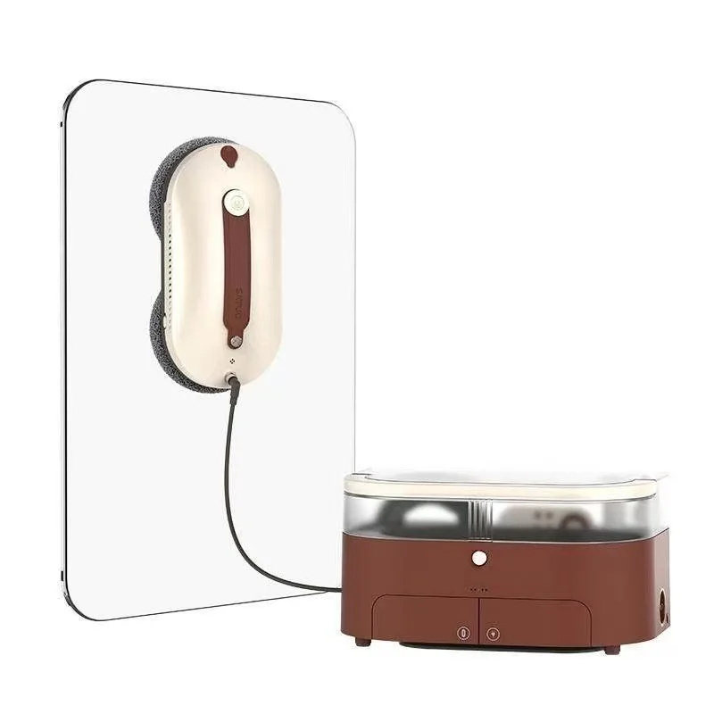 Window Cleaning Robot, 2 Rotating Pads, Automatic Water Spraying, Smart Glass Cleaner, Efficient for Home and Office Use