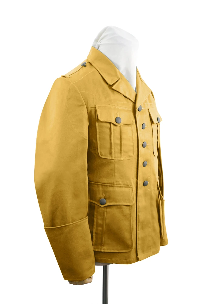 GUTA-024 Wwii Duitse Dak/Tropische Afrikakorps M40 Officer Zand Veld Tuniek