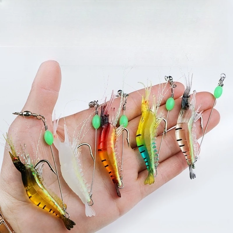 

10pcs Luminous Soft Fishing Lures Fake Shrimp Floating Shaped Lure Bait Bionic Artificial Shrimp Plastics Hook Fishing Tackle