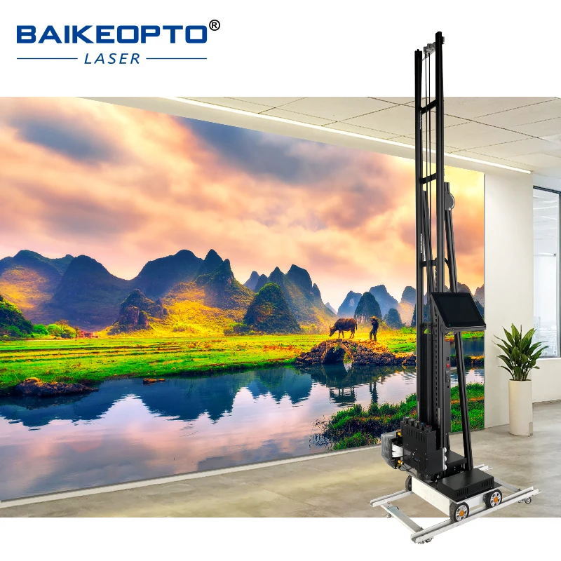 I3200 Dubbele Printkop 3D UV Platte Intelligente Verticale Muur Printe Inkjet Drukmachine, Direct naar Muur Schildermachine