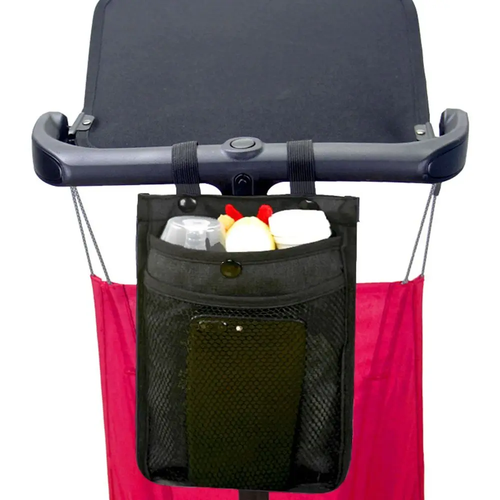 Cochecito de bebé de malla, cochecito de bolsillo de red, organizador de cochecito de bebé de gran capacidad, accesorios para cochecito, bolsa triangular