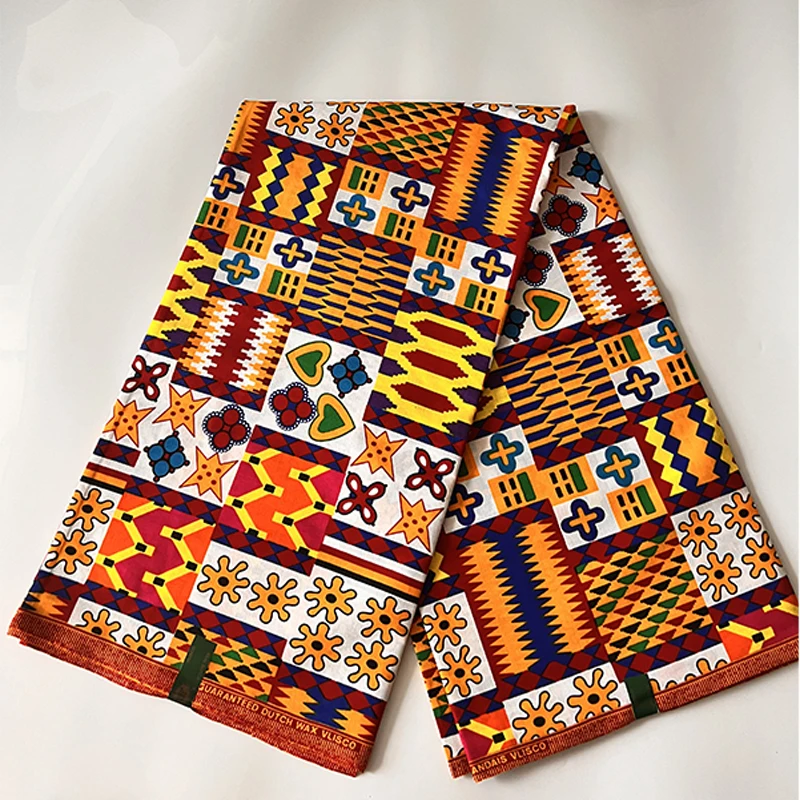 

2024 african ankara real wax block fabric african Fabric for dresses 100% cotton fabric 6yards Ghana wax fabric high quality