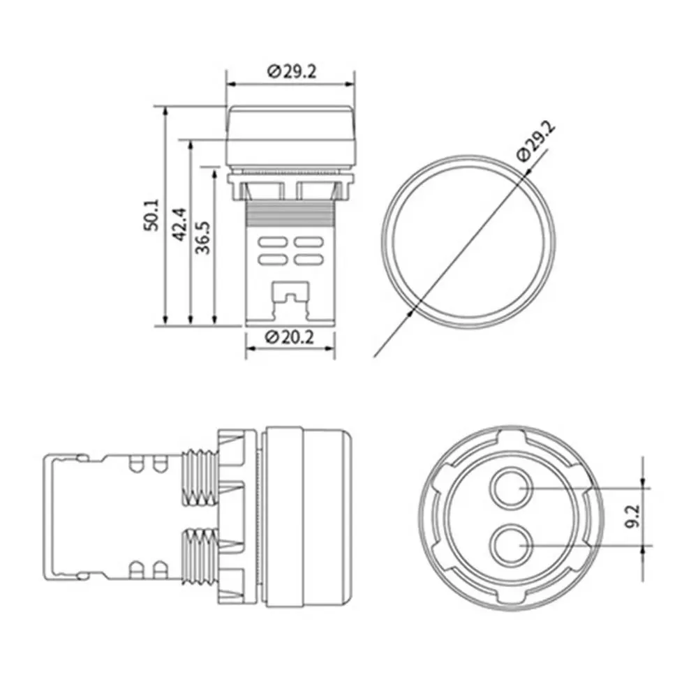 LED Digital Display Voltmeter Large Screen Frequency Hertz Round LED Voltmeter Dual Display AC Panel Voltmeter