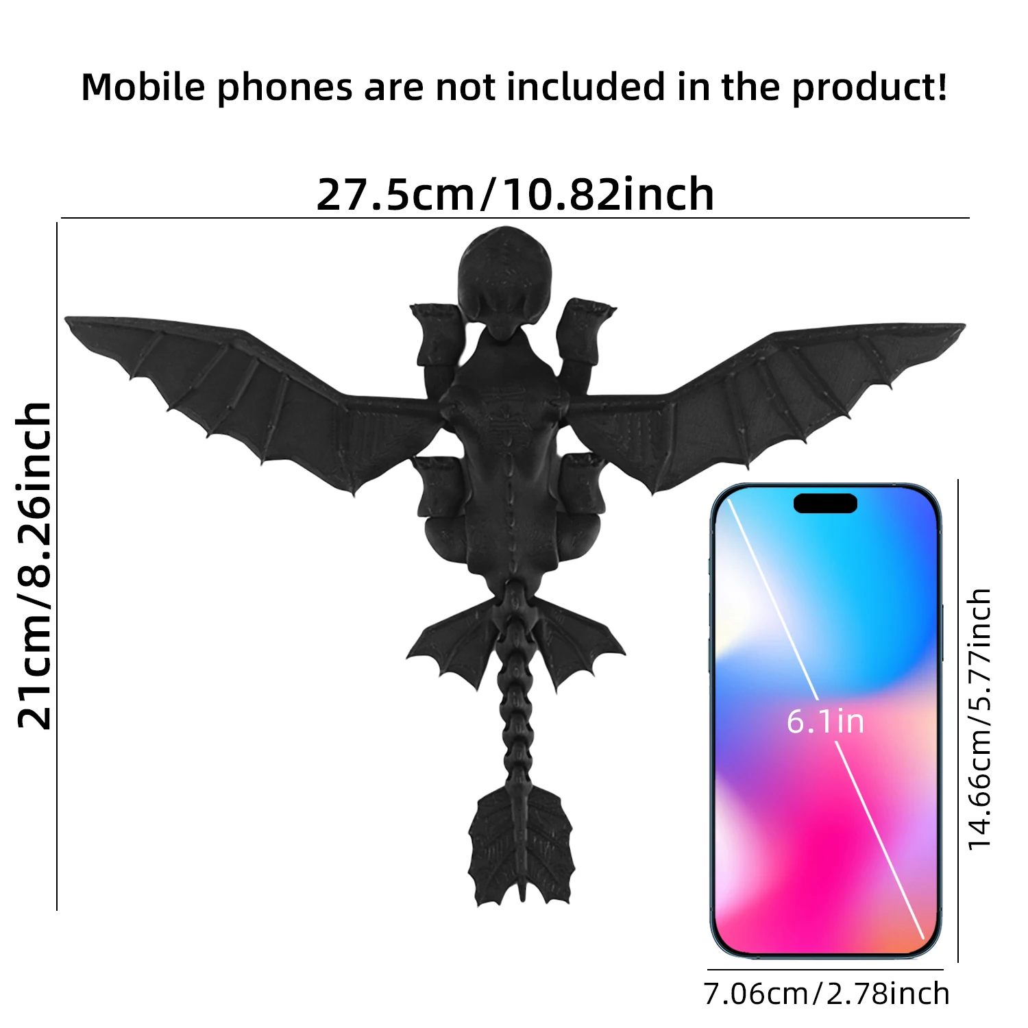 3D printed toothless dragon model, 3D printed desktop figurine, collectible craft flying dragon