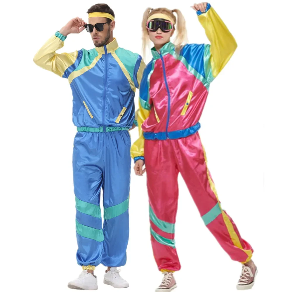 

Couples Hippie Carnival Costumes Halloween Vintage Party 70s Rock Disco Clothing