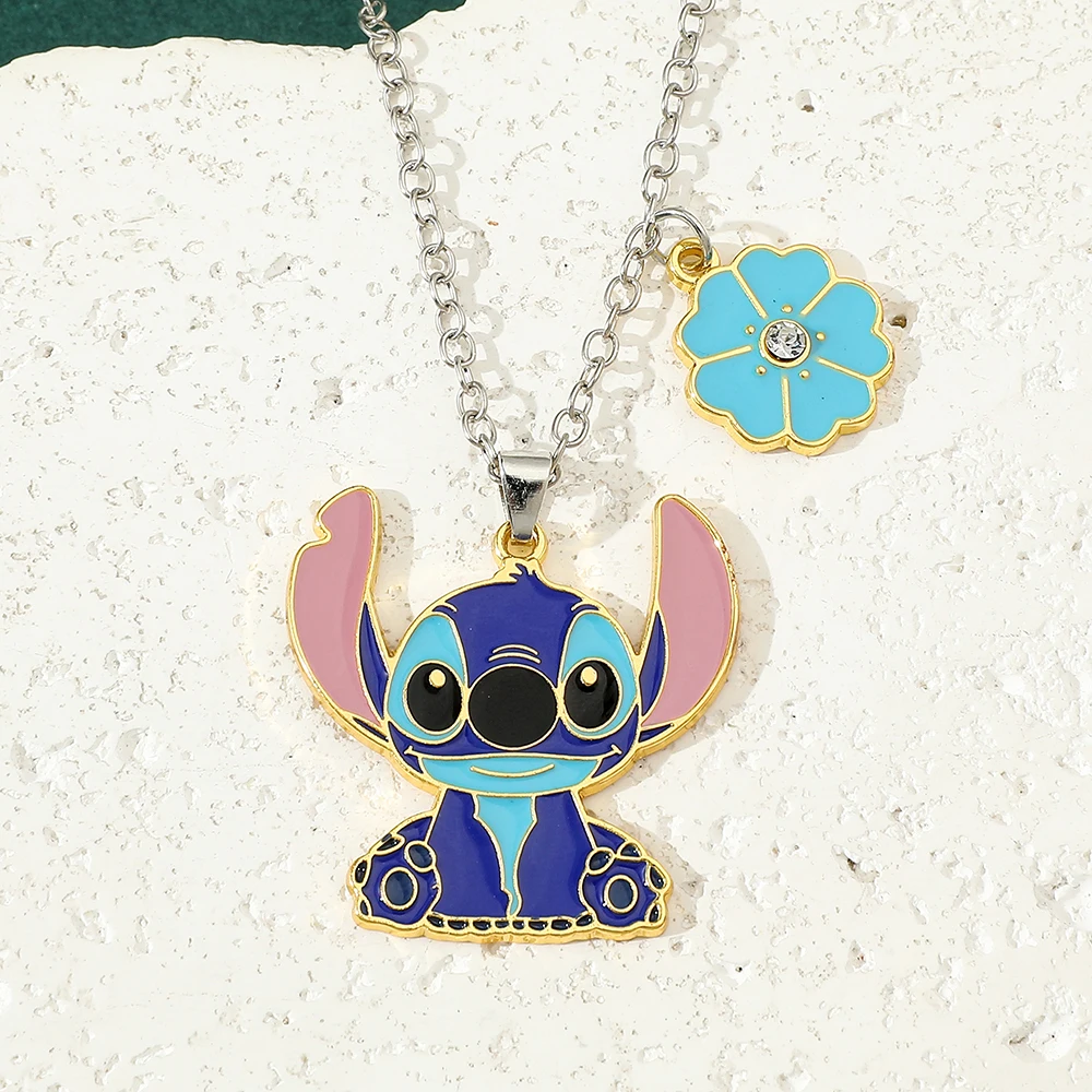 Disney Lilo & Stitch joyería Stitch Anime Charm collar lindo colgante de dibujos animados regalo de moda para niñas mujeres y fanáticos de Disney