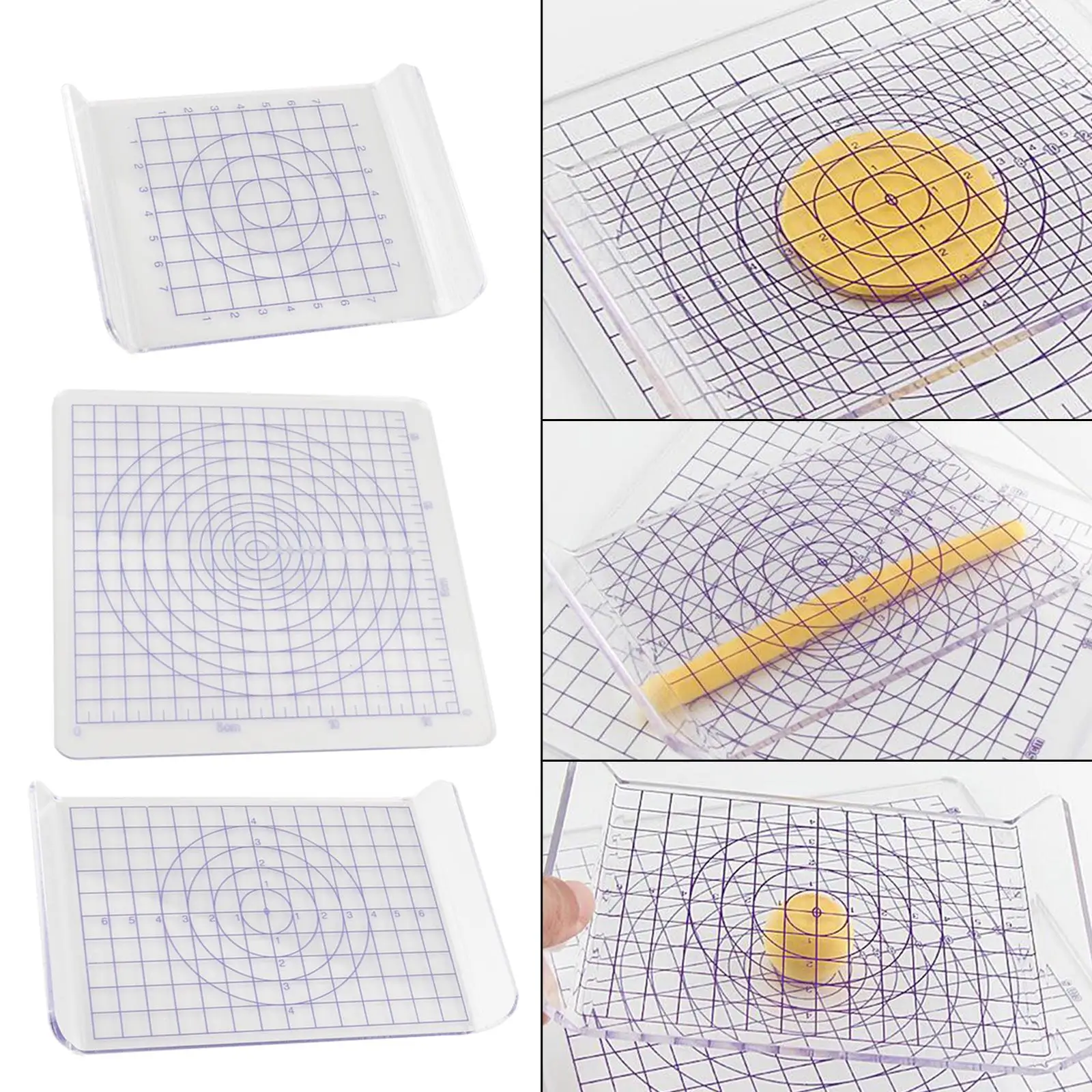 

Набор из 3 U-образных акриловых пластин для глиняных работ с сетчатыми линиями